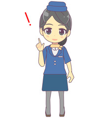 シンプルな閃いたキャビンアテンダントのイラスト素材