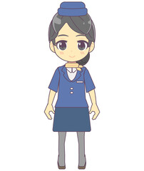 シンプルなキャビンアテンダントのイラスト素材
