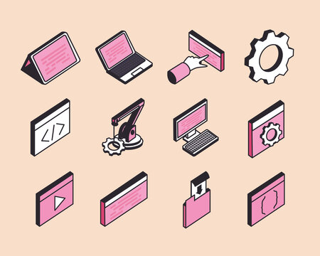 Web development icon set
