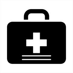 Obraz premium First aid kit icon, vector and glyph