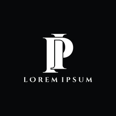 Letter PI luxury logo design vector