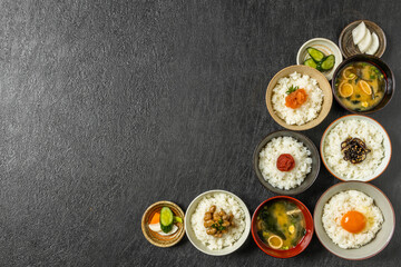 ごはんとおかず　Side dishes of rice japanese food
