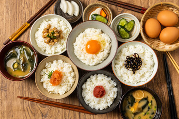 ごはんとおかず　Side dishes of rice japanese food