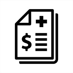Obraz premium Medical bill icon, vector and glyph