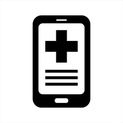 Fototapeta premium Mobile healthcare icon, vector and glyph