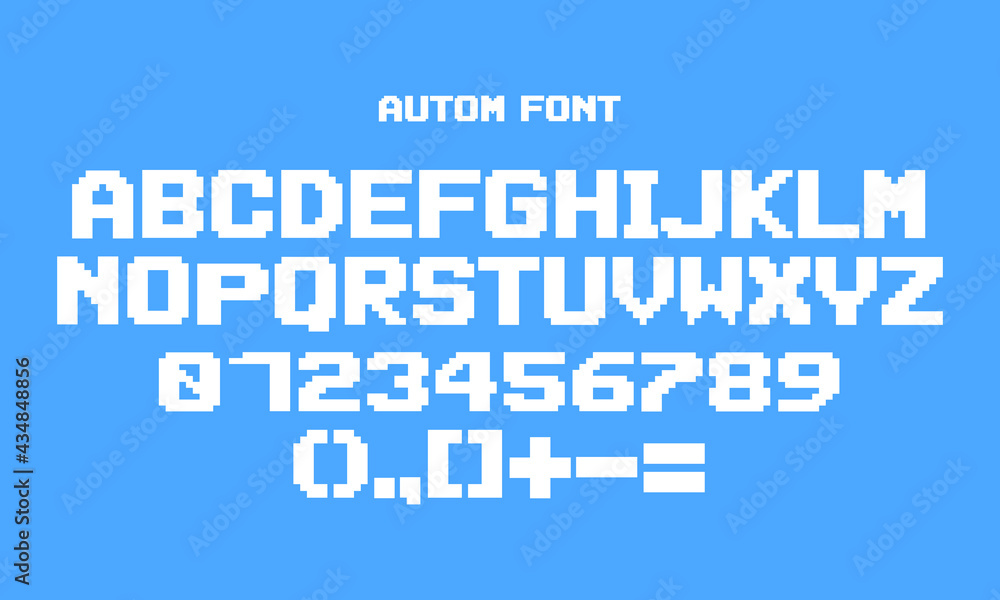 Poster pixel font in bold vector. uppercase font provided in unique style. creative font which may be possi