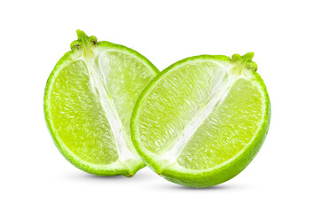 slice of lime isolated on white