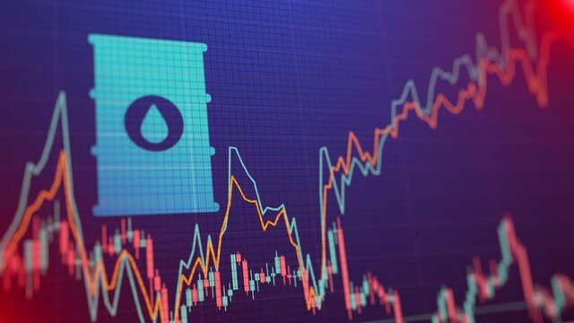 Global international commodity trade in crude oil barrels conceptual render