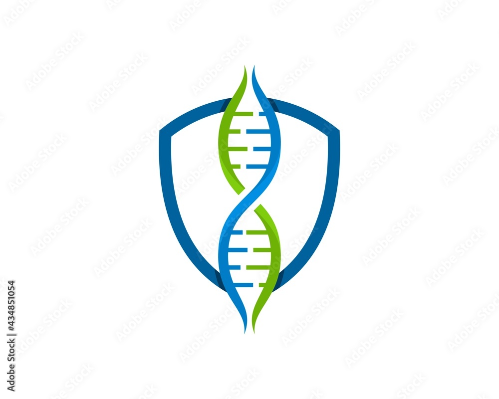 Poster Simple shield with DNA symbol inside