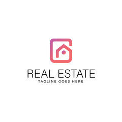 Fototapeta premium Home Logo Template - Letter G, home, house, and real estate Symbol Logo suitable for real estate agency, and real estate company