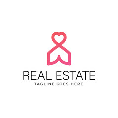 Home Logo Template - Modern, home, house, and real estate Symbol Logo suitable for real estate agency, and real estate company