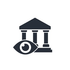 Control of expenses, income. Financial supervision. Vector icon isolated on white background.