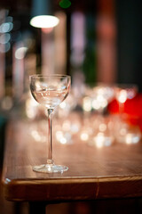 glass of wine on the table