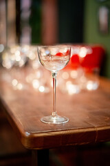 glass of wine on the table