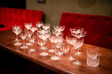 glasses on table