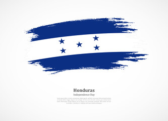 Happy independence day of Honduras with national flag on grunge texture