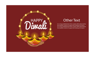 creative happy diwali greeting card design vector