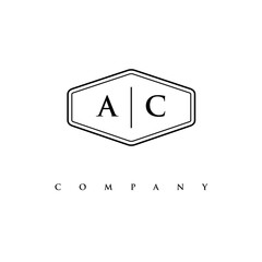 initial AC logo design vector