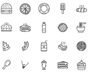 fast food icon line style vector for your web, mobile app logo UI design