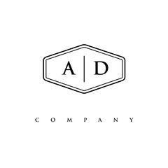 initial AD logo design vector