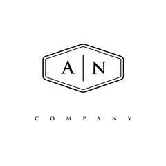 initial AN logo design vector