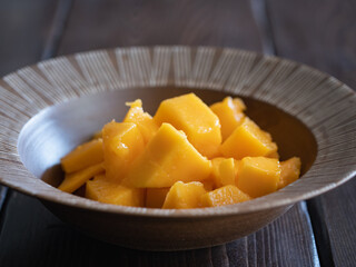 甘くて美味しいカットフルーツのマンゴー。