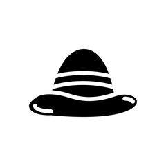 Fedora icon solid style vector
