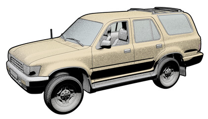 Obraz na płótnie Canvas Sketch Illustration of a Pick-up Truck.