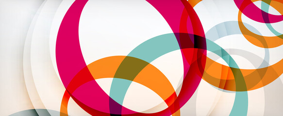 Obraz premium Ring geometric shapes, o letter repetition wallpaper. Abstract background for business or technology presentations, internet posters or web brochure covers