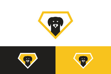 Diamond security dog logo, dog logo, security logo, diamond logo