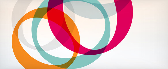 Fototapeta premium Ring geometric shapes, o letter repetition wallpaper. Abstract background for business or technology presentations, internet posters or web brochure covers