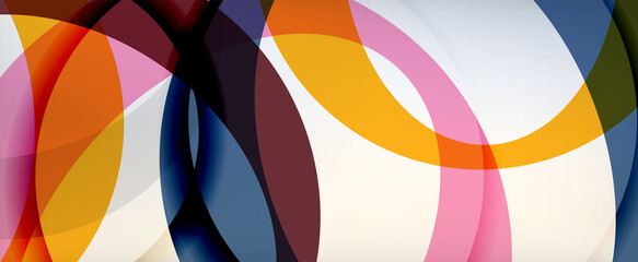 Obraz premium Ring geometric shapes, o letter repetition wallpaper. Abstract background for business or technology presentations, internet posters or web brochure covers