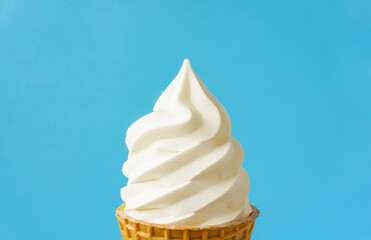 Close up of soft serve ice cream.  ソフトクリームのクローズアップ