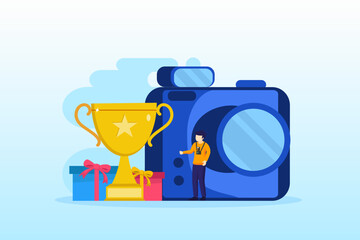 Photography competition illustration flat vector template