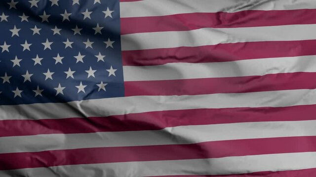 American flag seamless closeup waving animation. United States of America. US Background. 3D render, 4k resolution