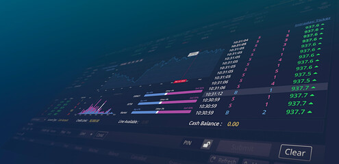 Symbol of trading on the stock market Is on the rise, Bull Market Signal, Global Trading, Trading screen, Portfolio of investment