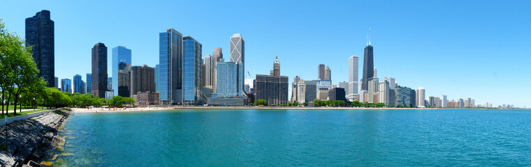 Fototapeta na wymiar Panoramic view of Chicago skyline - Chicago - Illinois