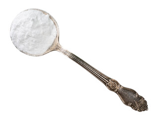 baking soda in silver tablespoon cutout