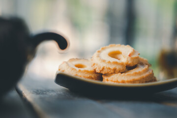 Biscuit with Danish style butter cookies and honey flavored
