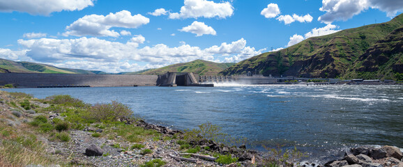 A Panorama of the Lower Granite Lake Dam on the Snake River in Washington, USA