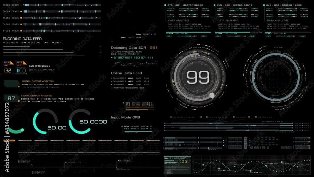 Poster Futuristic motion graphic elements with alpha channel for user interface head up display screen template