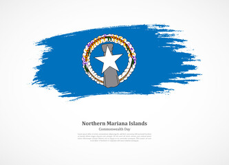 Happy commonwealth day of Northern Mariana Islands with national flag on grunge texture