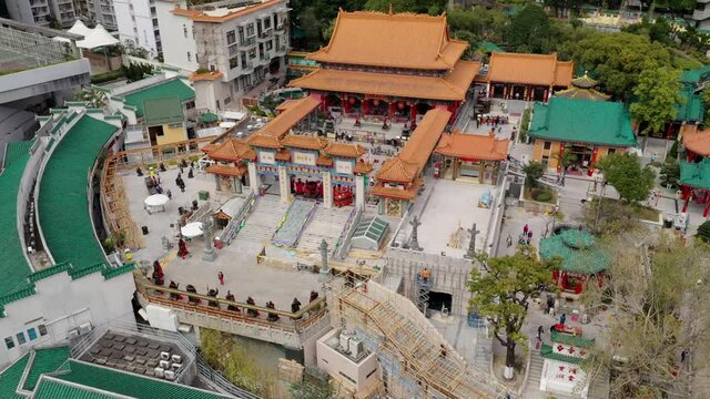 Top view of Hong Kong wong tai sin temple