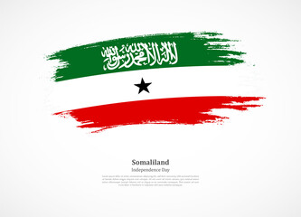 Happy independence day of Somaliland with national flag on grunge texture