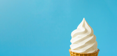 Close up of soft serve ice cream. ソフトクリームのクローズアップ