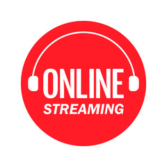 Online Stream. Red symbol of direct speech and direct speech, speech, online speech. Vector illustration.