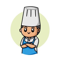 Cute chef cartoon character illustration