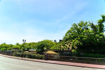 熊本城　街並み道路からの景色 Kumamoto Castle Cityscape View from the road...