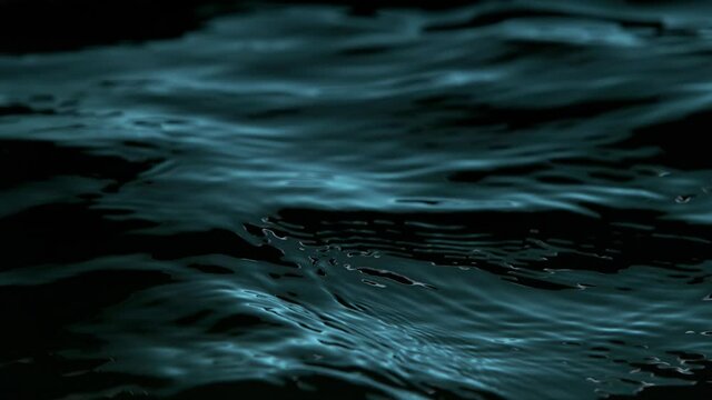 Super slow motion of dark water waves in detail. Filmed on high speed cinema camera, 1000 fps.