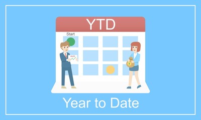 Year to Date (YTD) Definition,
Learn How to Calculate Figures Returns financial,is a period, starting from the beginning of the current year and continuing up to the present day,vector illustration.